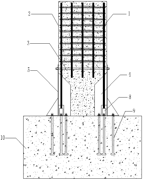 Replaceable energy-dissipating column base joint for fabricated integral frame