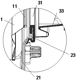Cloth clamping prevention structure of drum washing machine and washing machine
