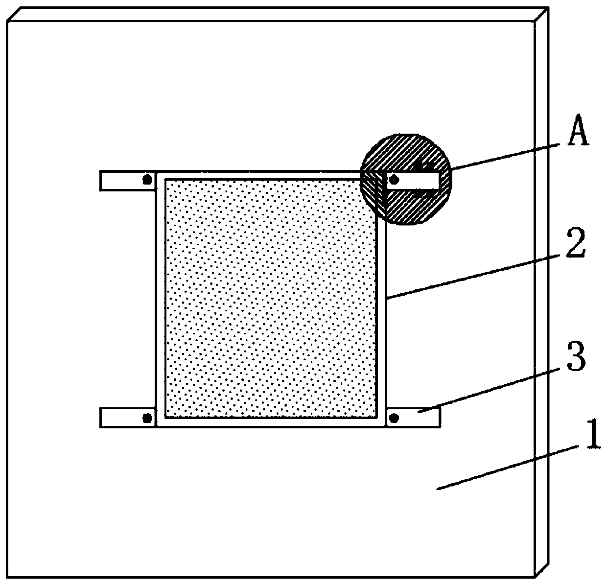 Door and window frame four-corner connecting block for earthquake suspension safety bin and mounting method thereof