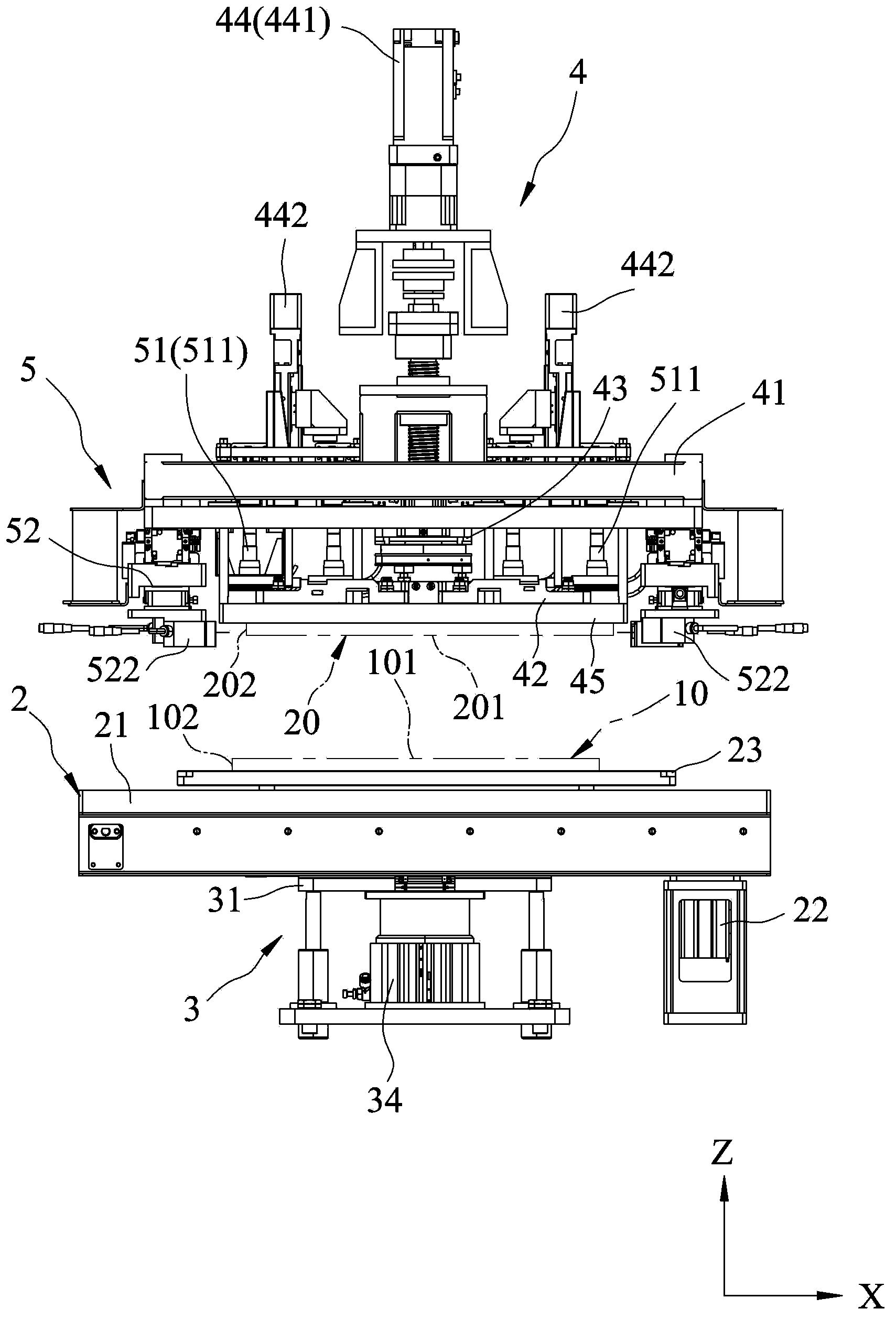 Transmission line automatic jacking alignment platform device and automatic alignment method thereof