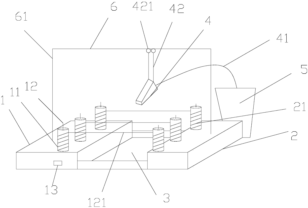 Artificial cotton yarn spraying and dyeing device