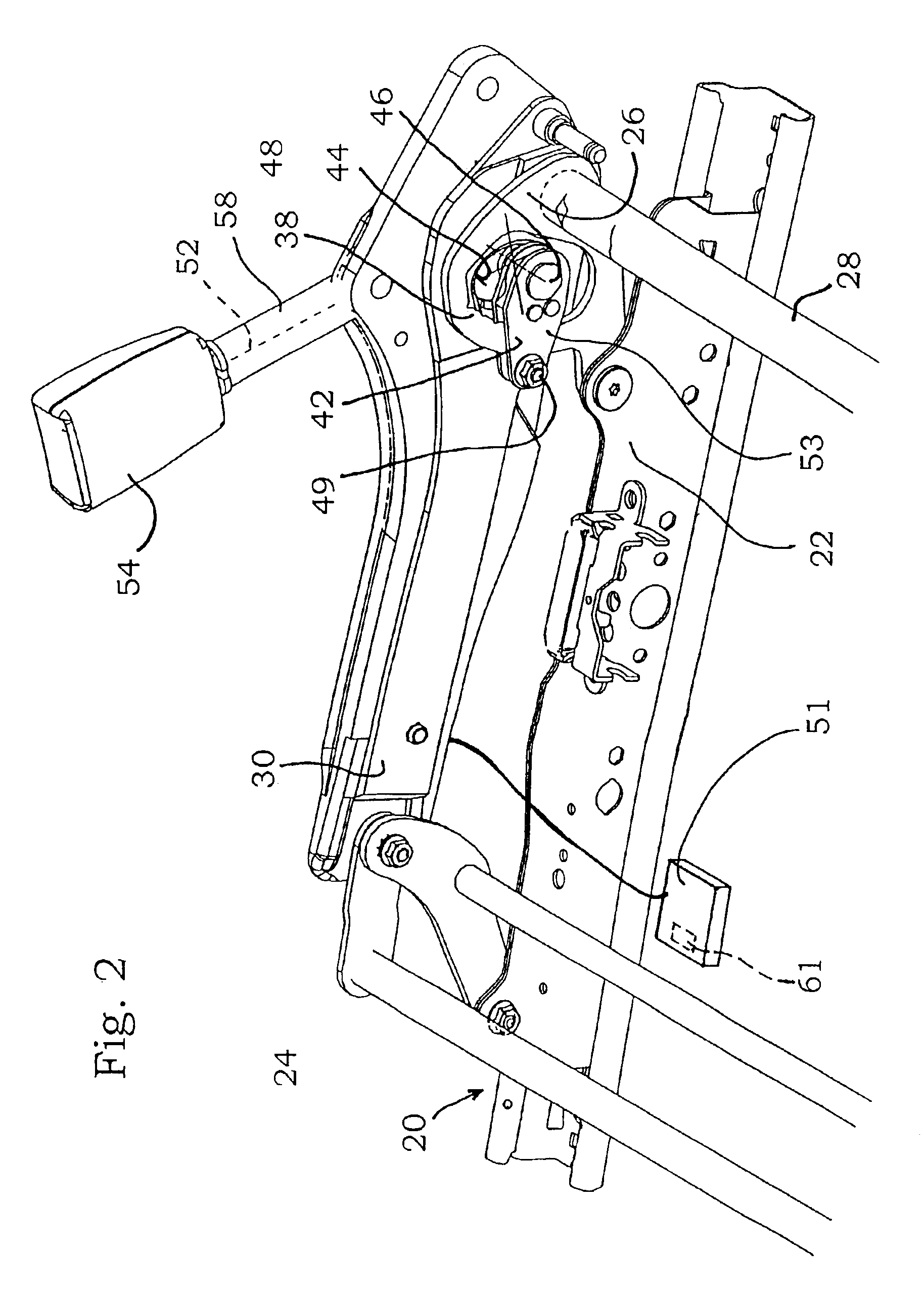 Vehicle seat with a catch on one side and with a retaining device