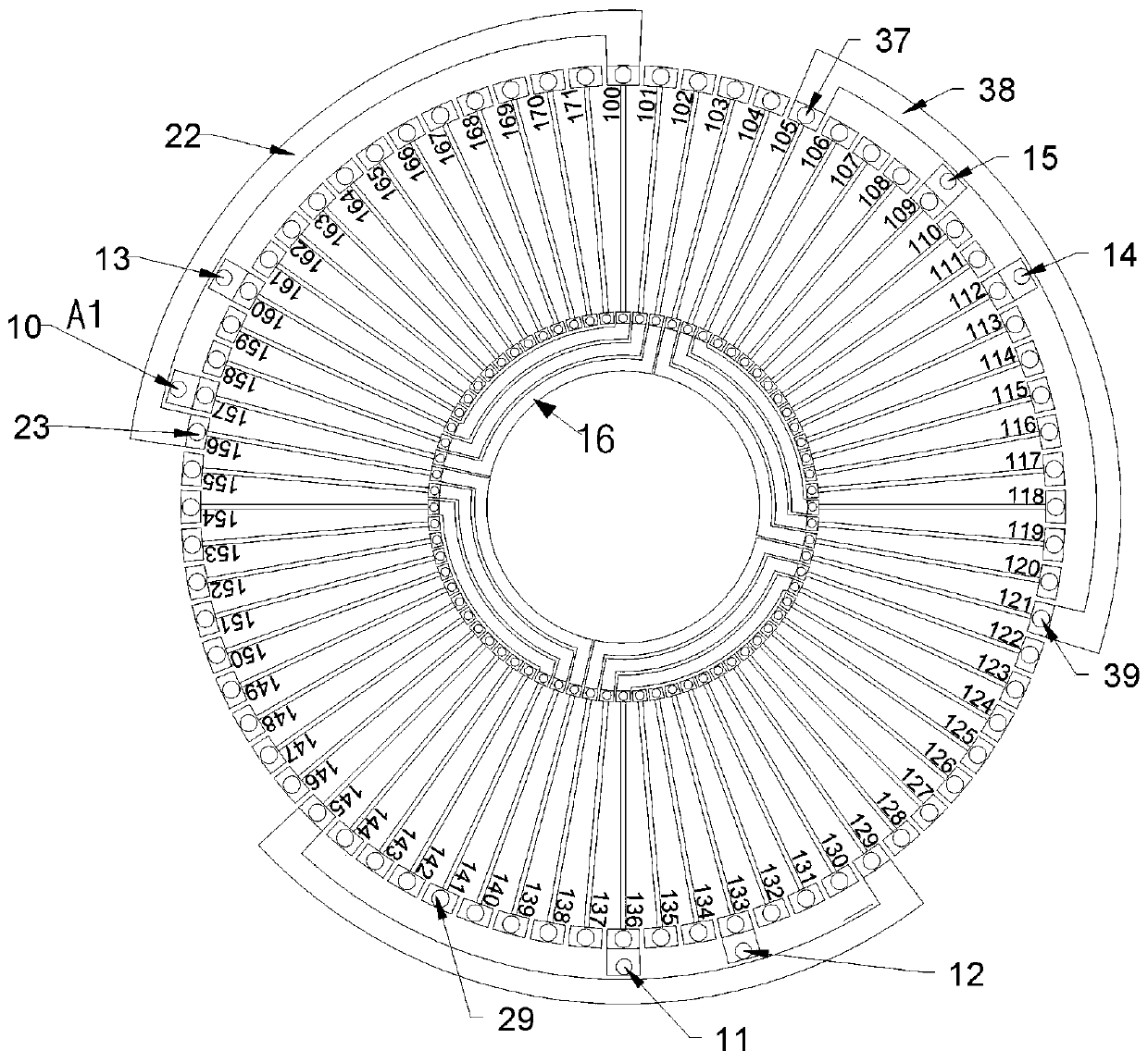 Stator structure based on iron-core-free disc type motor