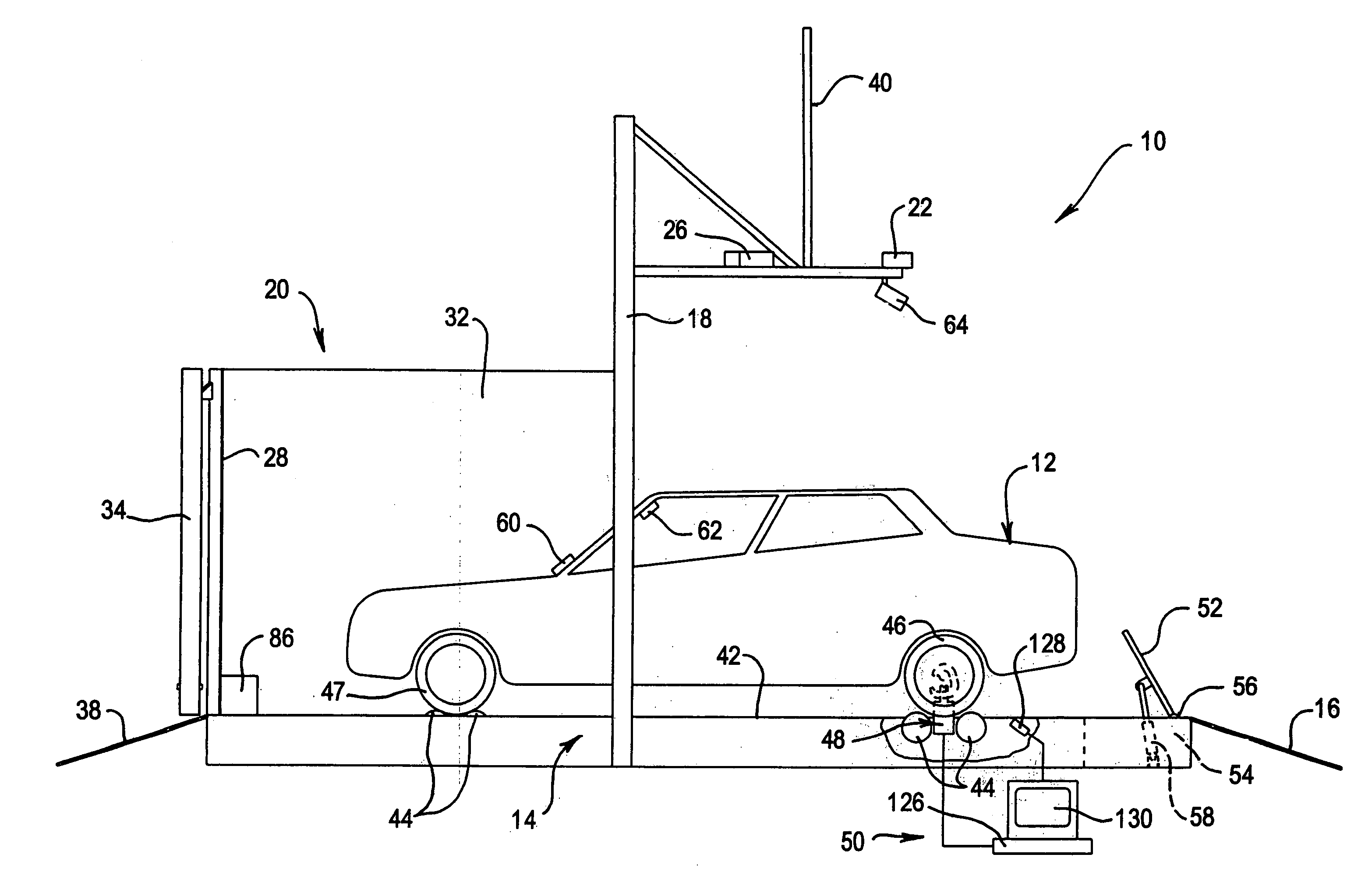 Vehicle securing mechanism for a dynamometer