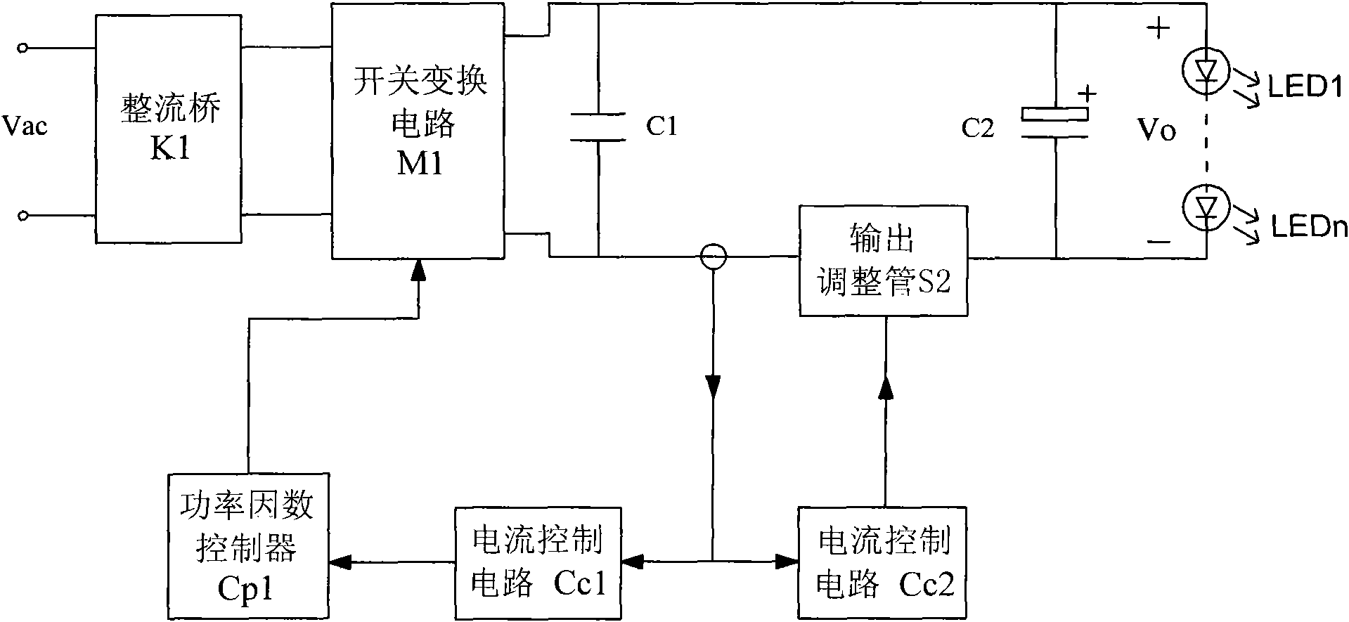 AC-DC LED drive circuit with high power factor