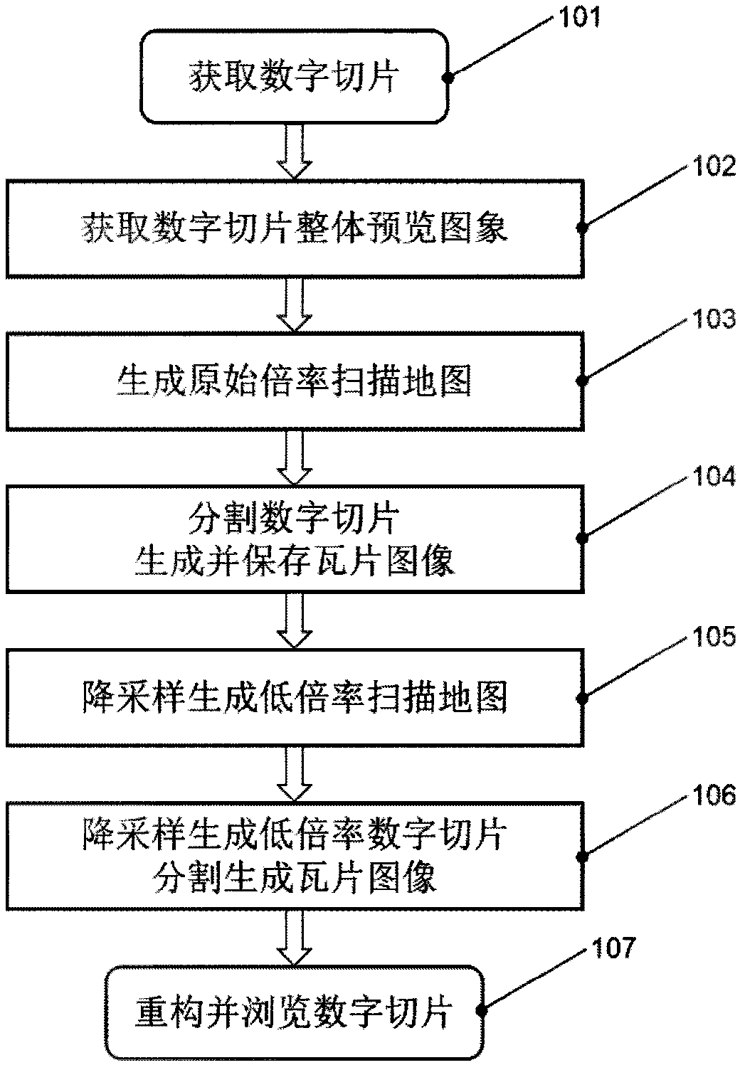 Multi-magnification digital slice image storage and browsing method and system