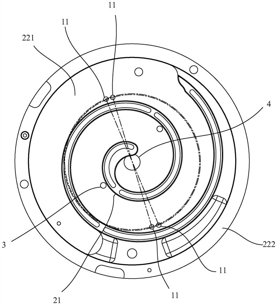 Static vortex disk and electric vortex compressor comprising static vortex disk