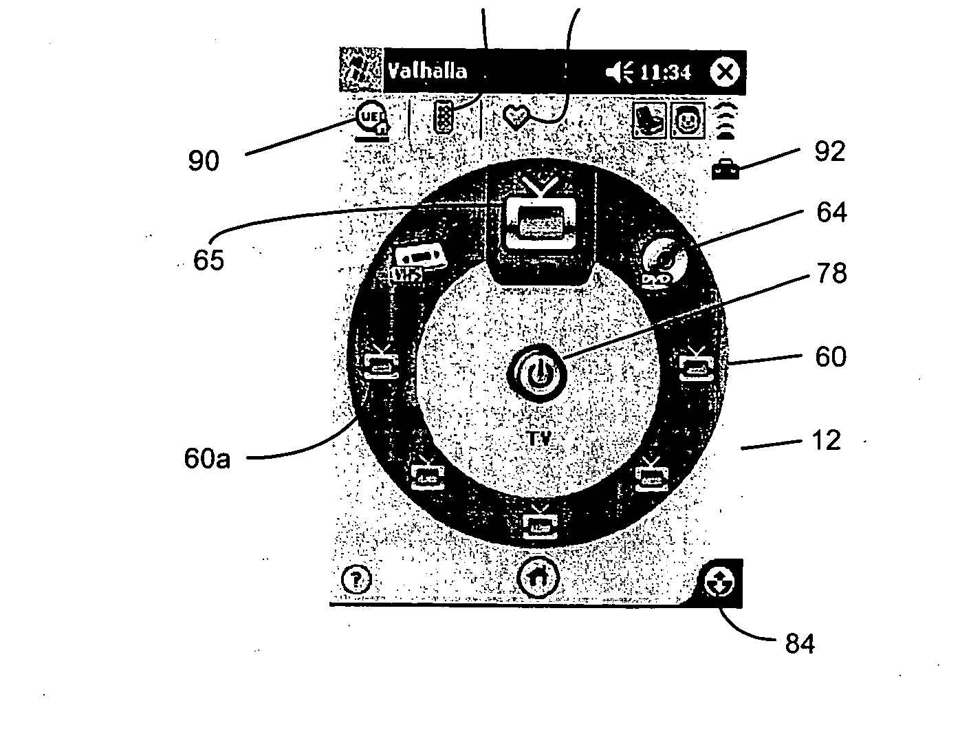 Hand held remote control device having an improved user interface