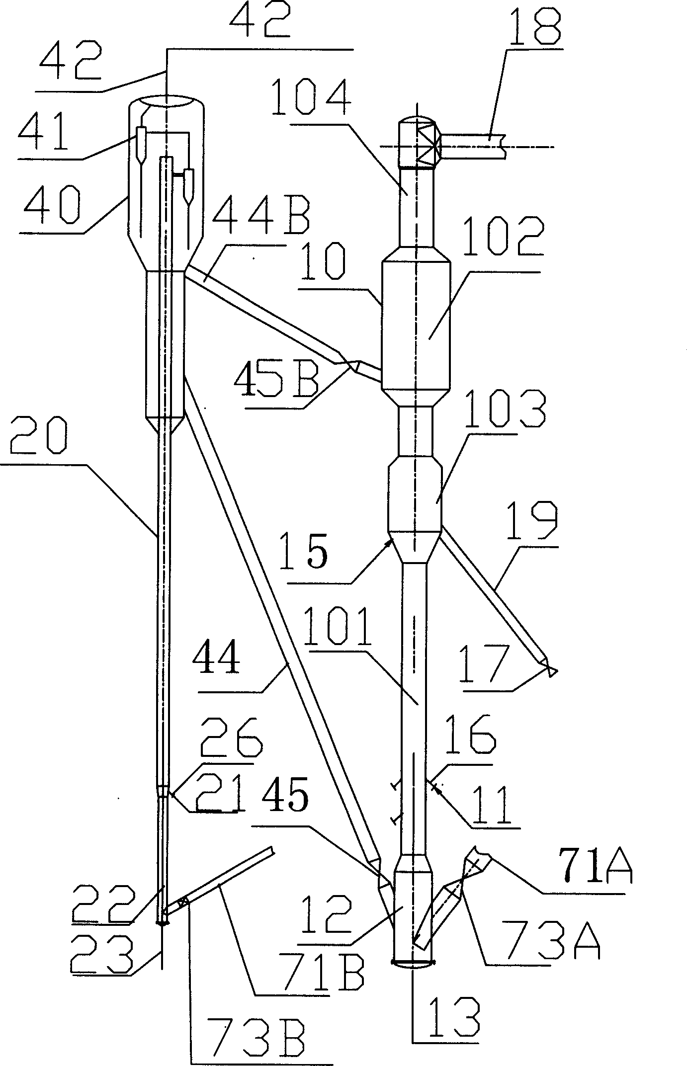 Method and device of heavy oil two stage catalytic cracking reforming and gasoline upgrade coupling