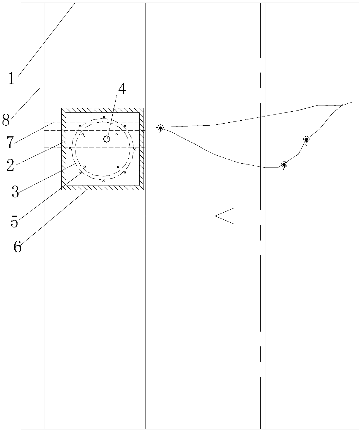 Open type TBM supporting shoe assisting jacking flow reduction tunnel water plugging method