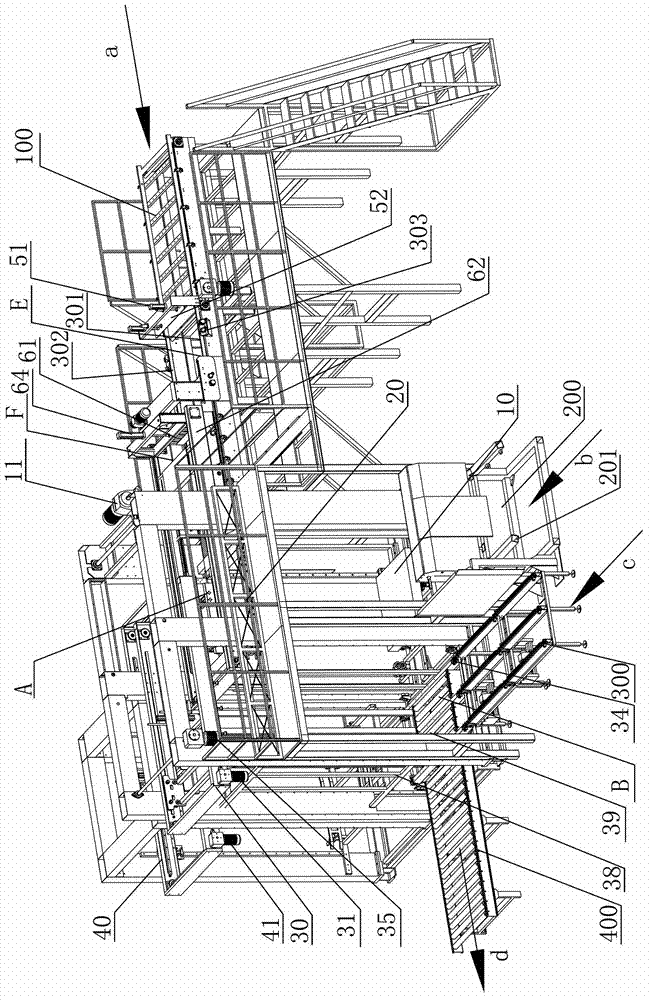 Bottle stacking machine in high position