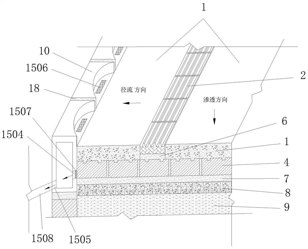 Sidewalk drainage structure and combined drainage method of sidewalk drainage structure and drainage kerbs