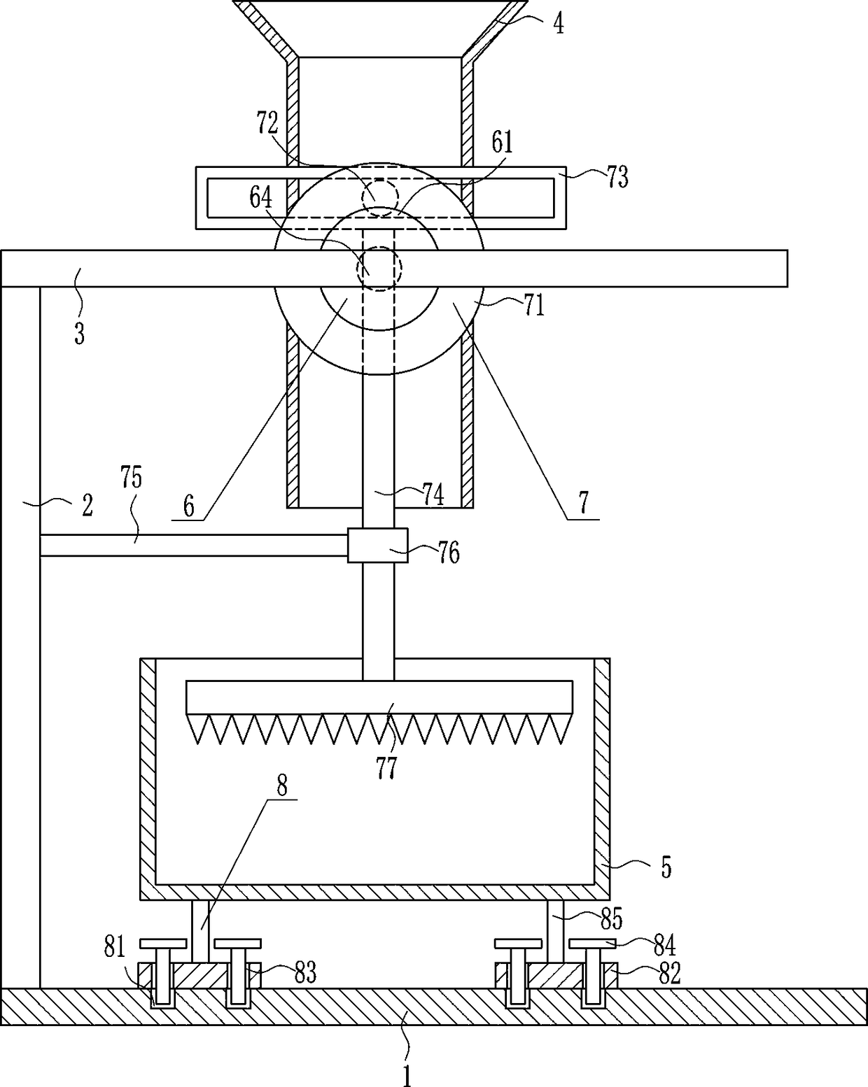 Waste lighting lamp crushing device for tunnel construction