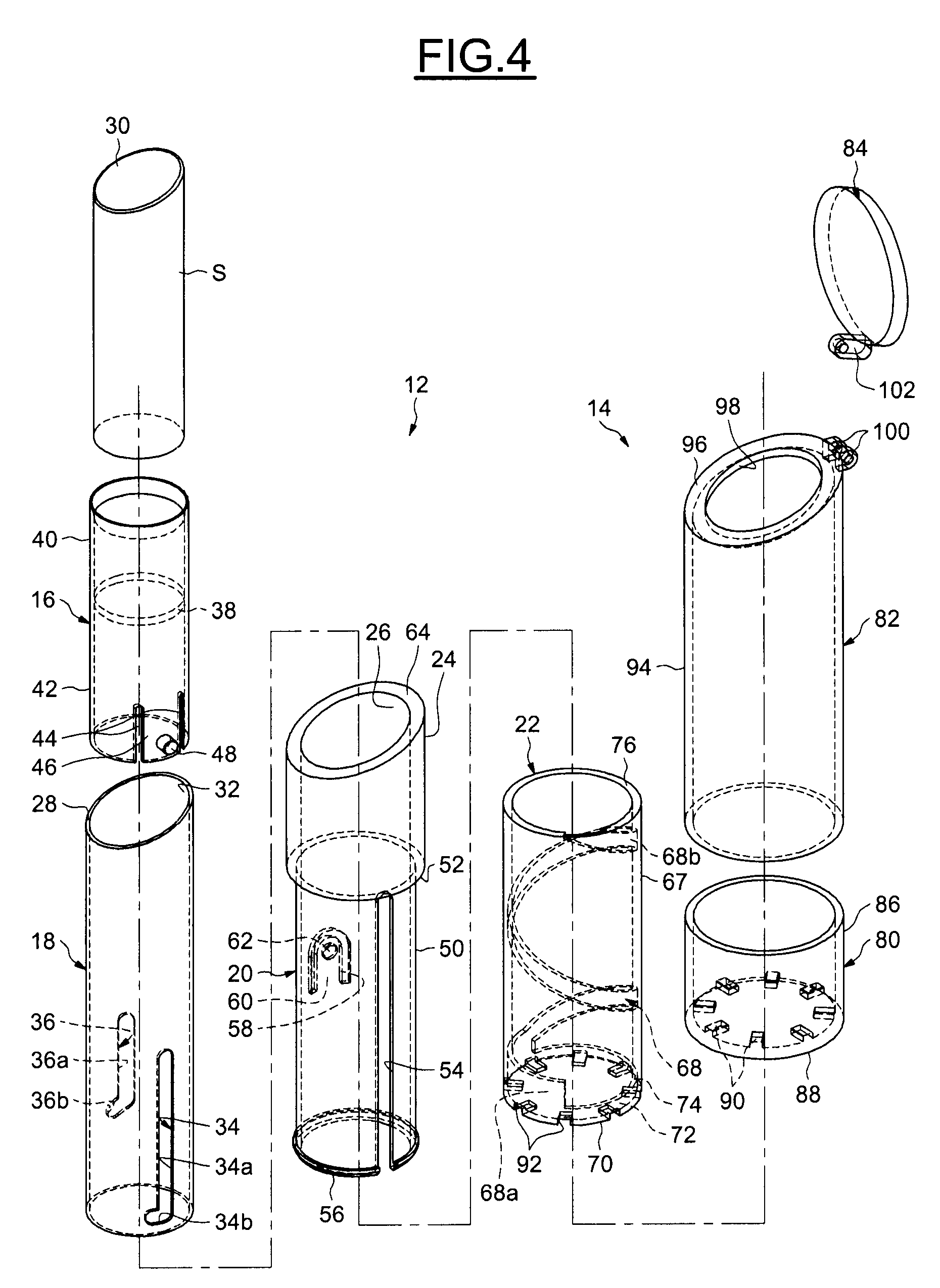 Device for packaging and dispensing a stick of product especially a cosmetic product