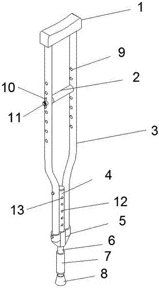 Medical axillary walking stick