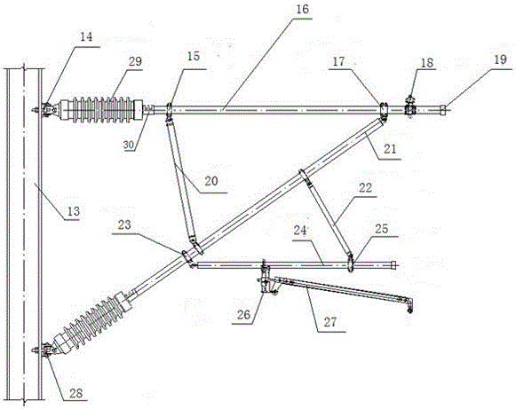 Overall composite insulation cantilever applied to railway overhead contact system as well as manufacturing device and process