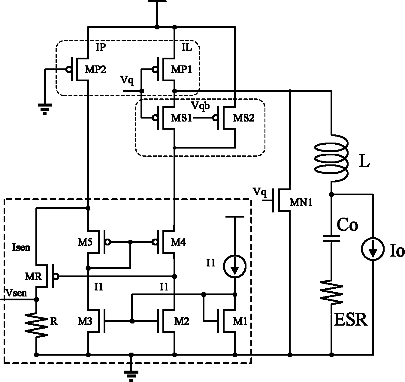 Wide-load range, high-precision and low-power consumption current detection circuit