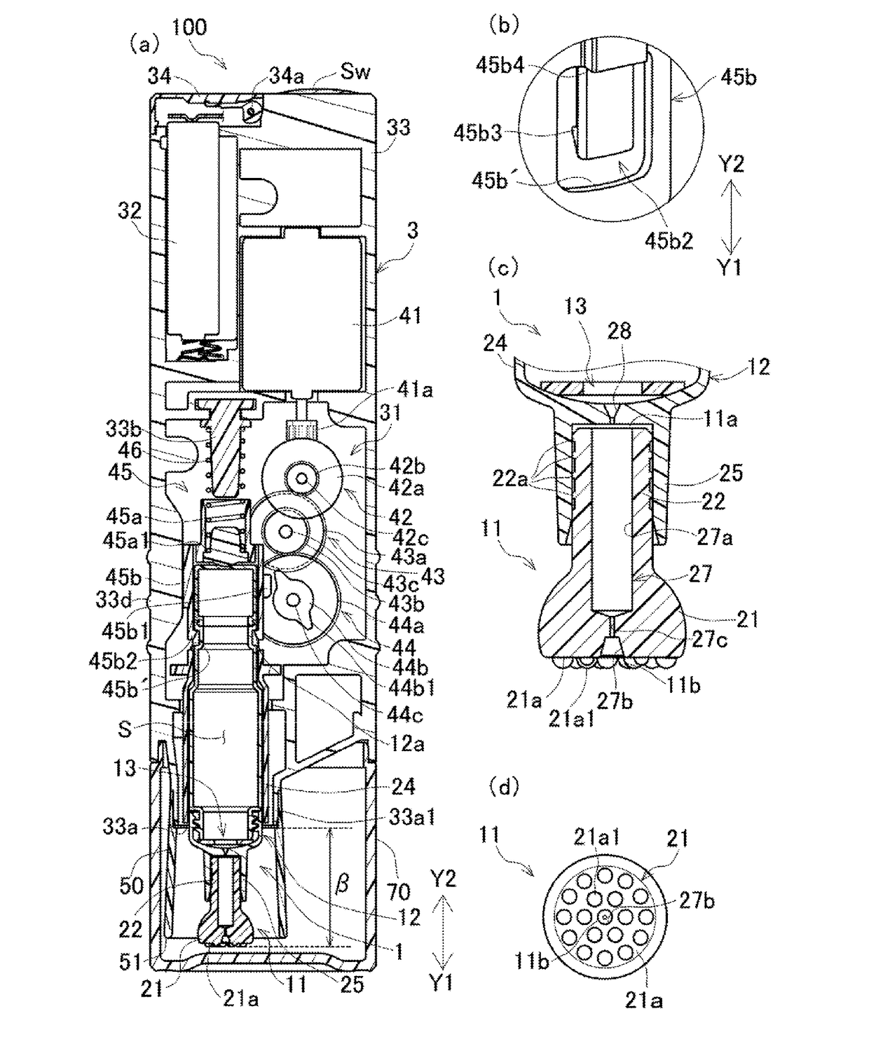 Dirt removing device and dirt removing unit