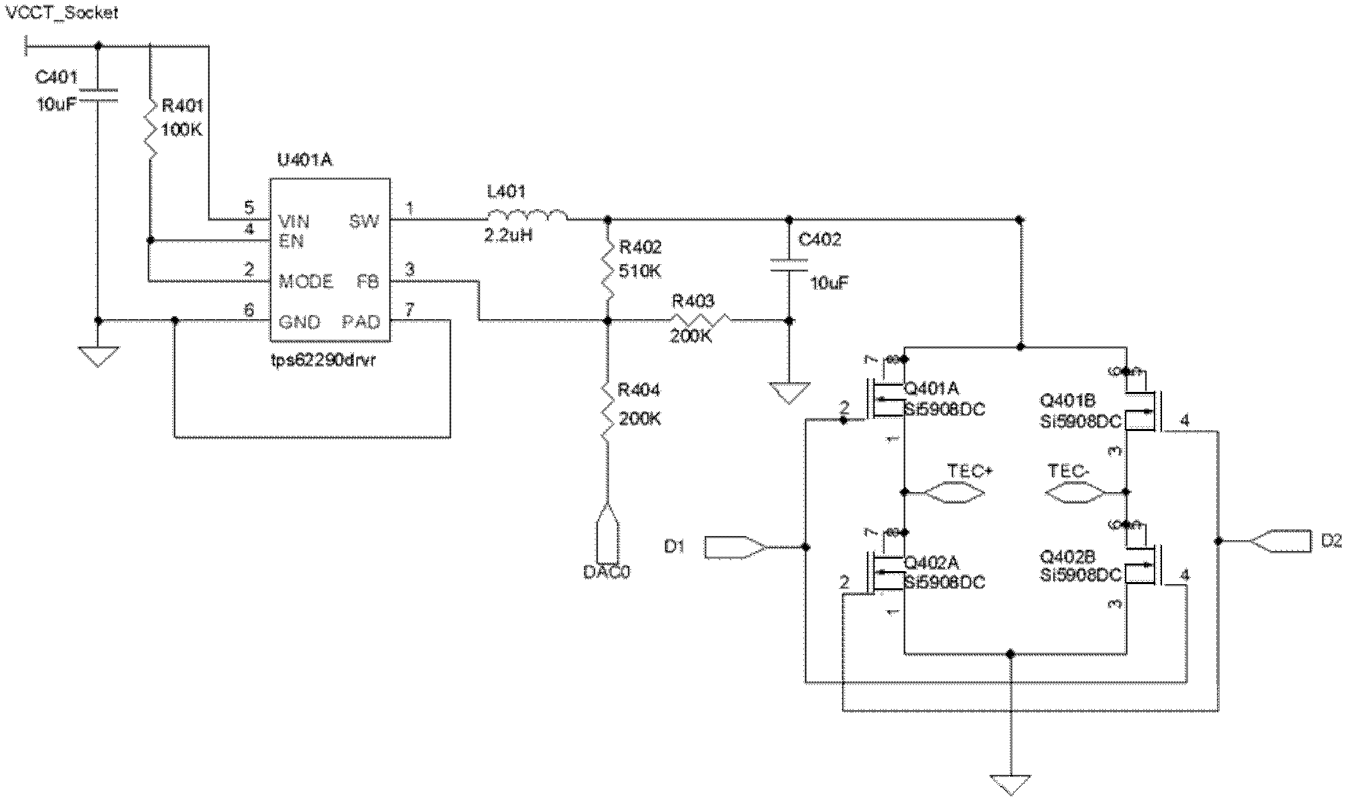 Driving circuit of thermal electric cooler (TEC)