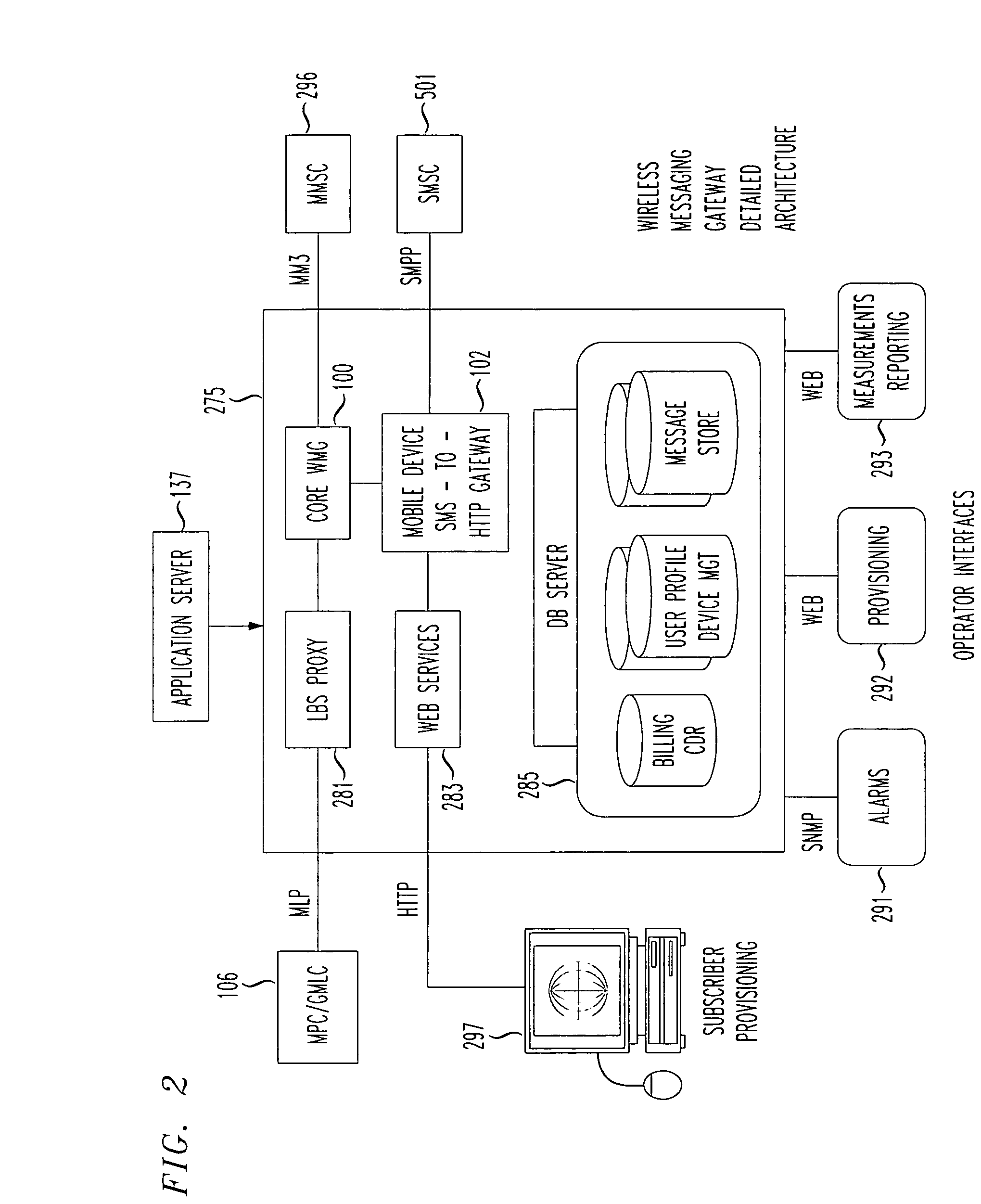 Short messaging system (SMS) proxy communications to enable location based services in wireless devices