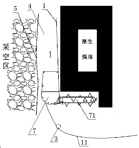 Small-scale mechanical flexible shield support coal mining method for steep seam