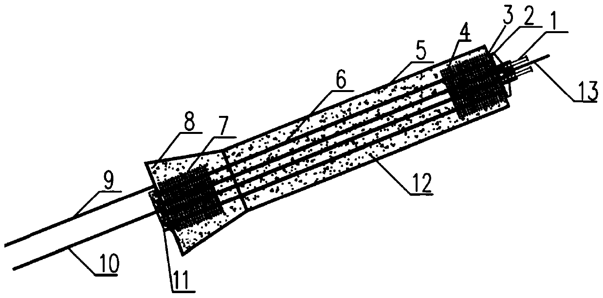 Suspension conduit bridge tunnel type anchorage main cable anchoring system