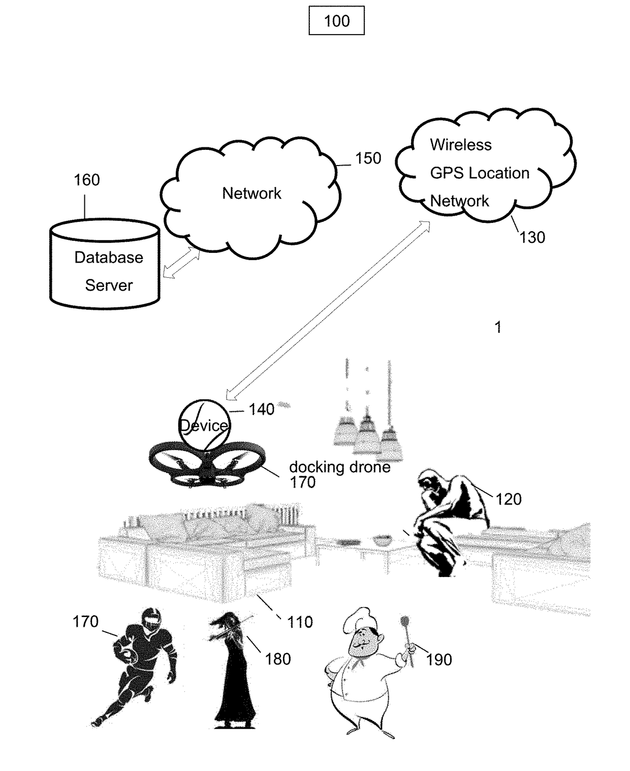 Mobile computer ball device with drone docking station and wrist band to couple with eye glasses or contacts for mixed reality, virtual reality and augmented reality