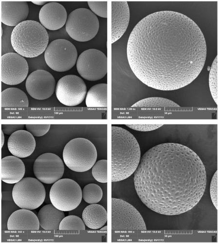 Surface pinhole sunken porous resin sphere and preparation method