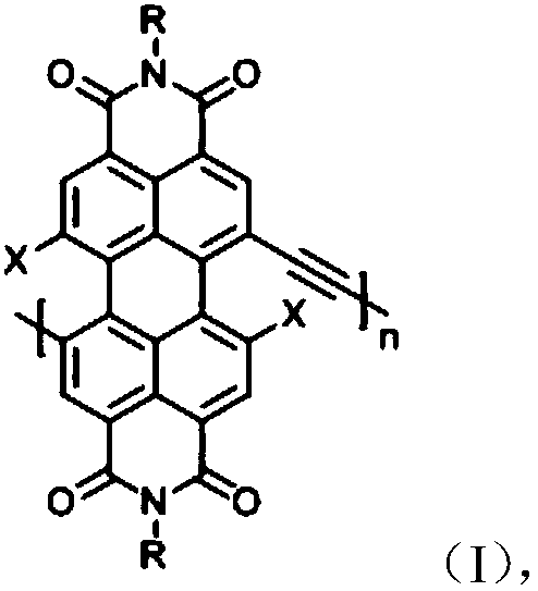 Perylene bisimide polymer as well as preparation method and application thereof
