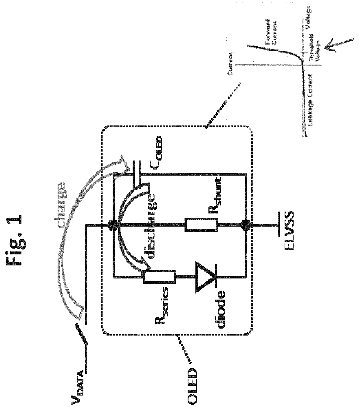 Pixel circuit using direct charging and that performs light-emitting device compensation