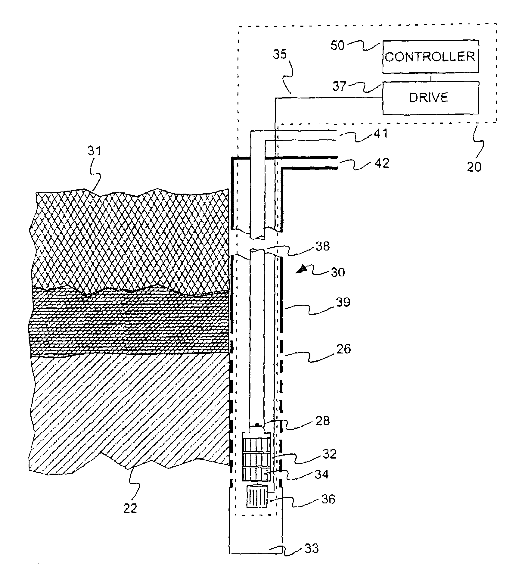 Determination and control of wellbore fluid level, output flow, and desired pump operating speed, using a control system for a centrifugal pump disposed within the wellbore
