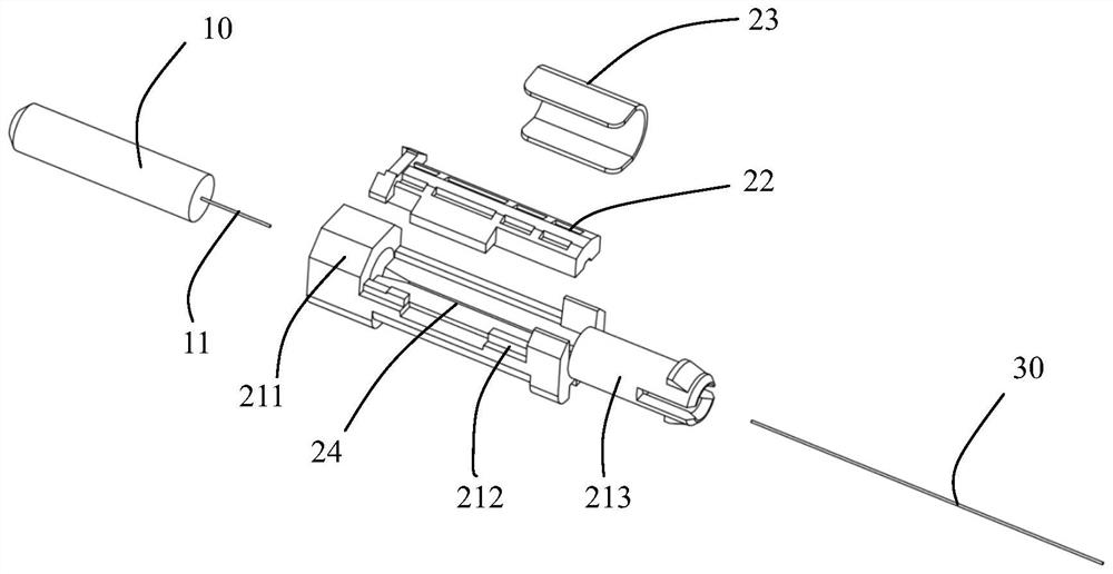 Matching paste-free on-site optical fiber quick connector and connection method