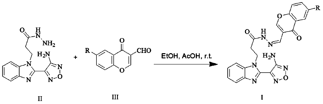 Chromone-containing benzimidazole bifurazan compound with Cy-FBP/SBPase inhibition effect and preparation method of chromone-containing benzimidazole bifurazan compound