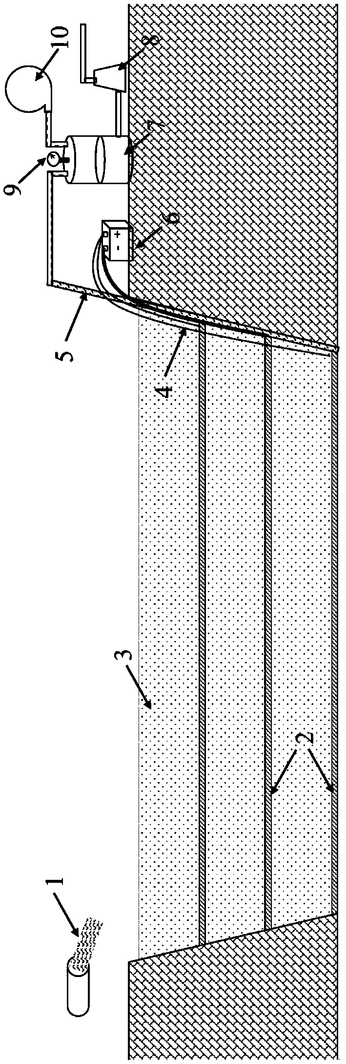 Apparatus for reinforcing hydraulically filled soft soil by means of horizontal vacuum preloading and electroosmosis combined mode and method