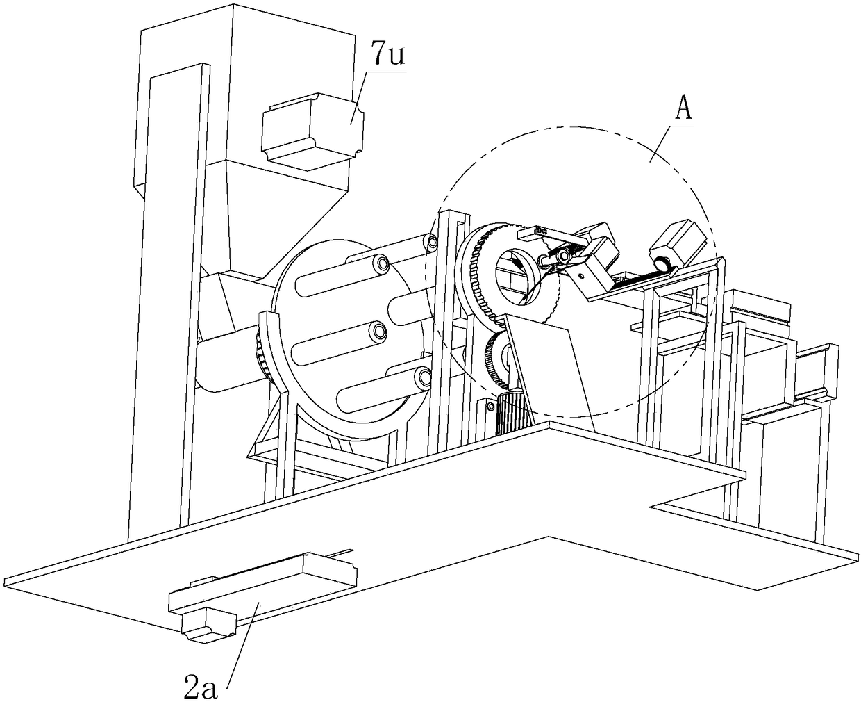 Meat stuffing formula for crisp sausages, automatic processing equipment and processing method thereof