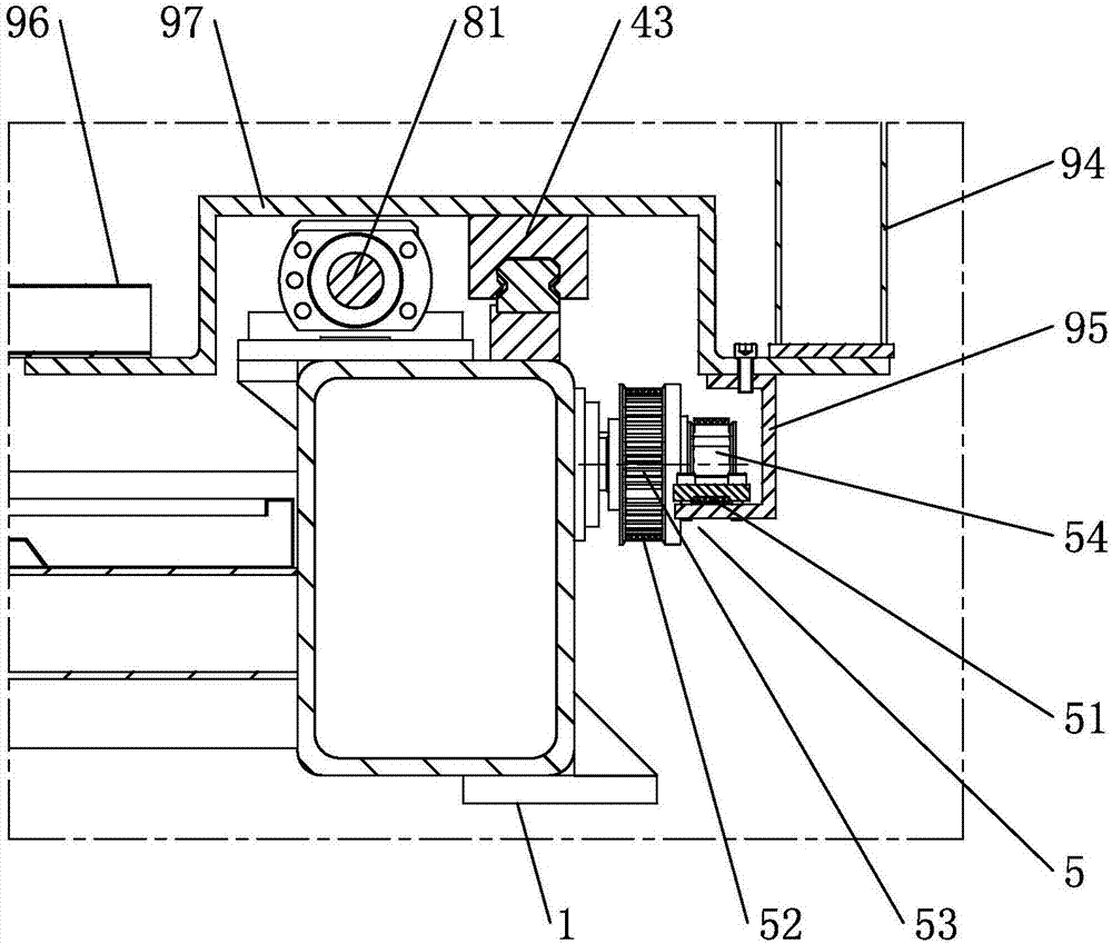 Middle supporting wheel structure of horizontal bilateral glass edge grinding machine