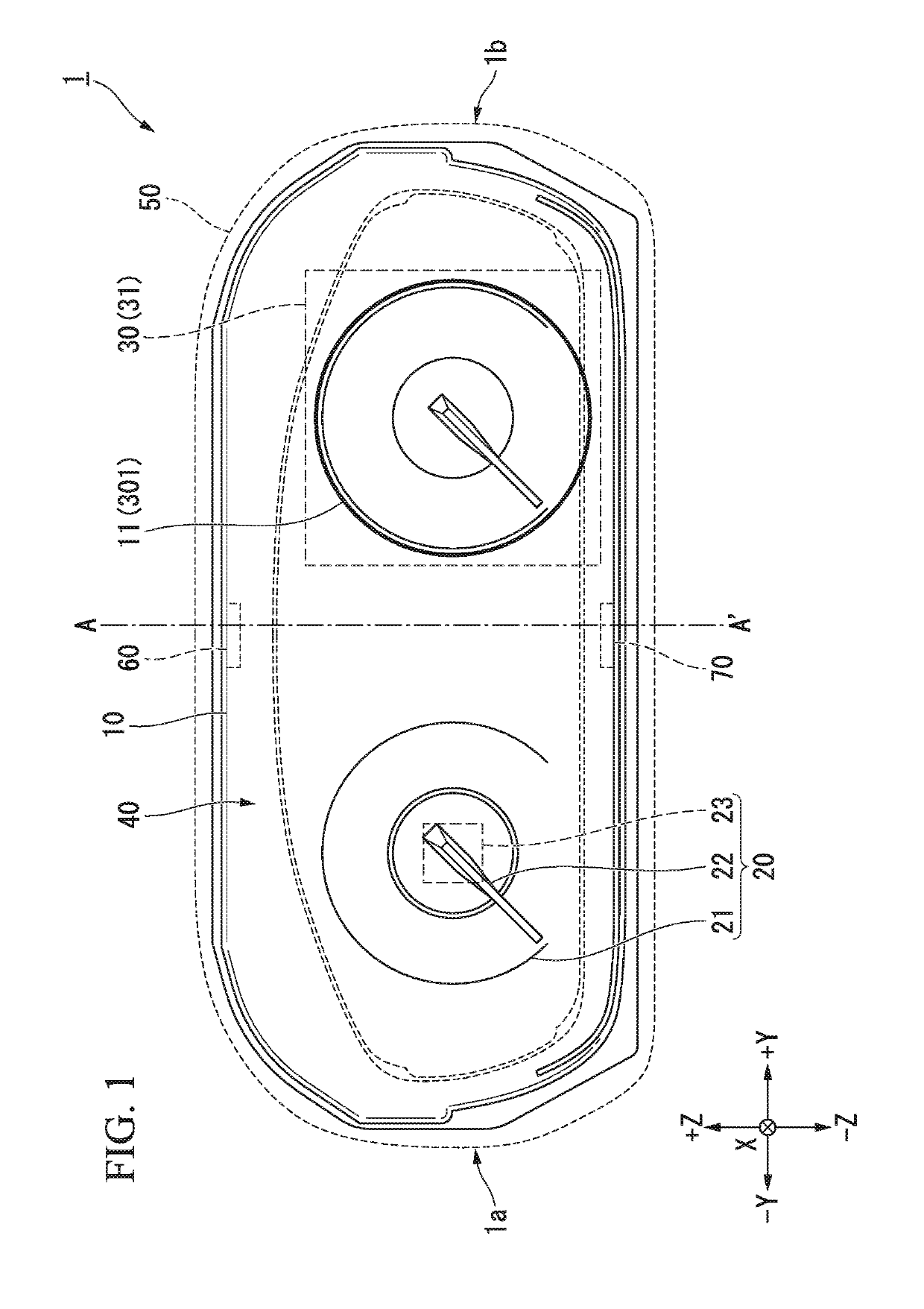 Display device and mounting structure of vehicle meter