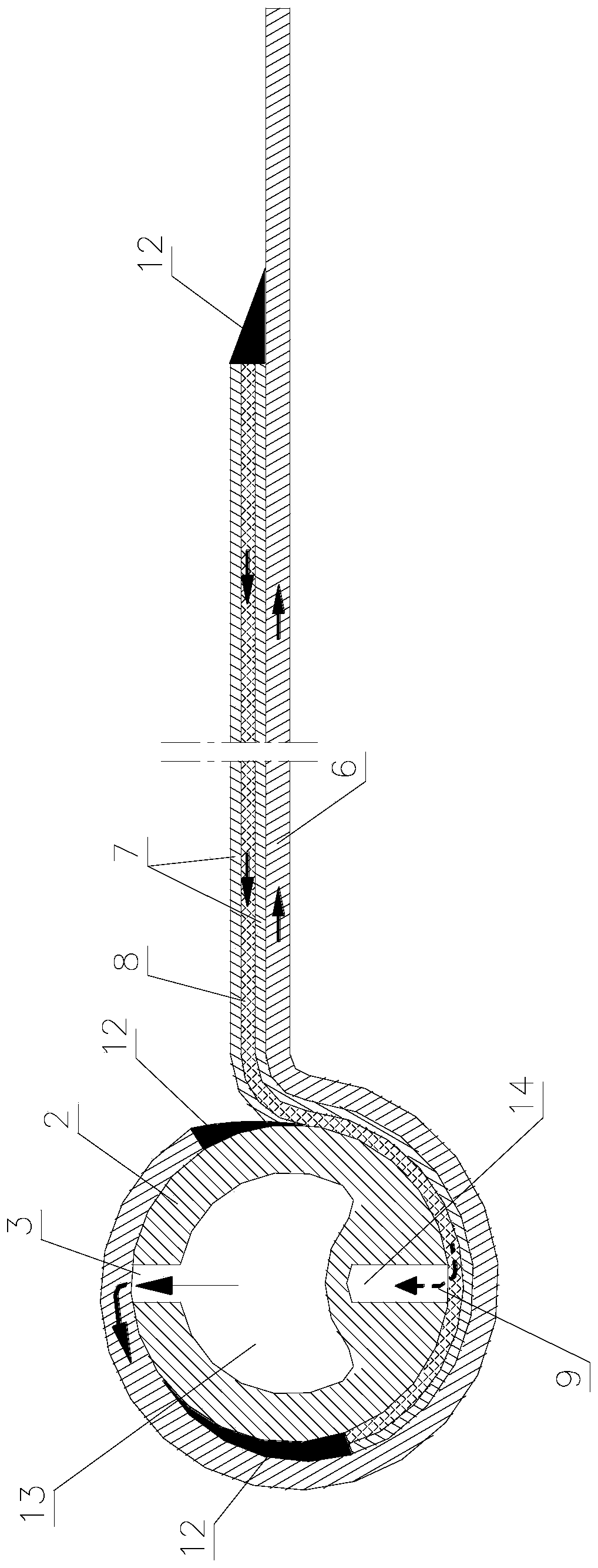 A roll-type membrane module and a filter element having the roll-type membrane module