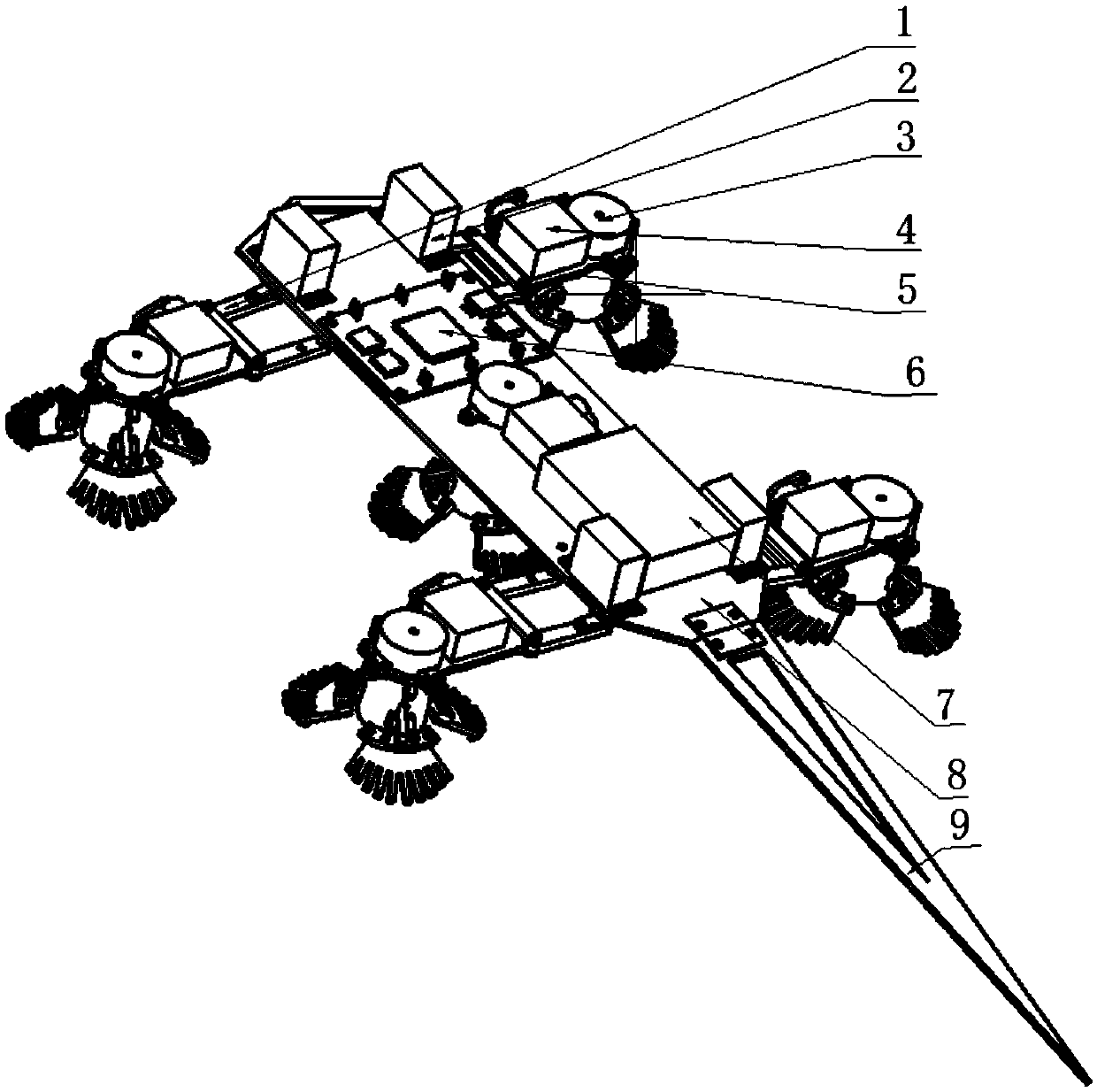 Claw type five-legged wall-climbing robot and its motion gait method