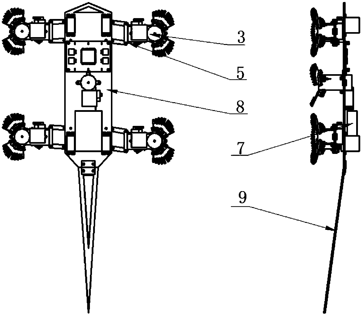 Claw type five-legged wall-climbing robot and its motion gait method