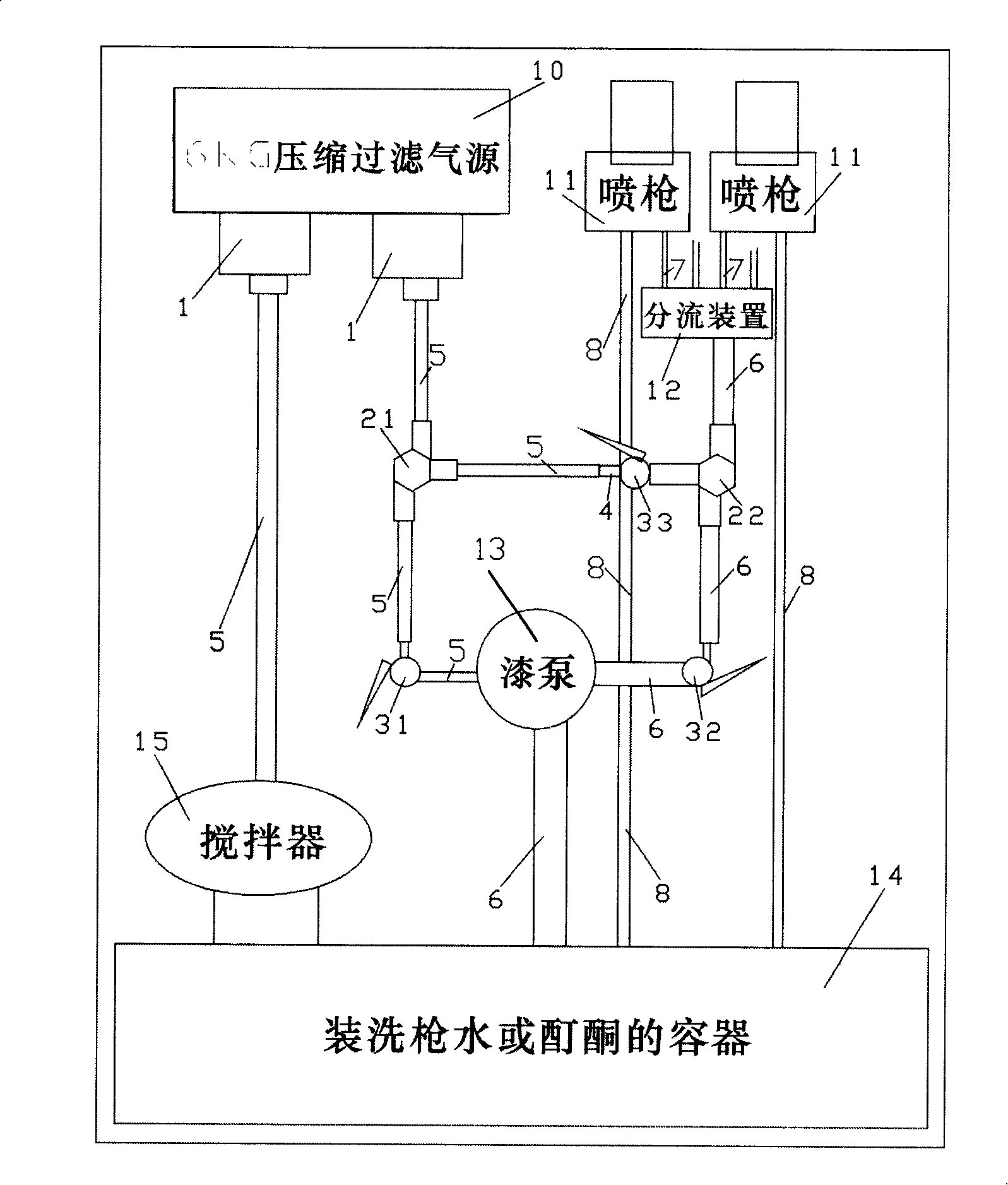 Paint feeding system cleaning device and method