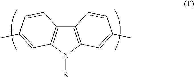 Conjugated polycarbazole derivatives and process for the preparation thereof