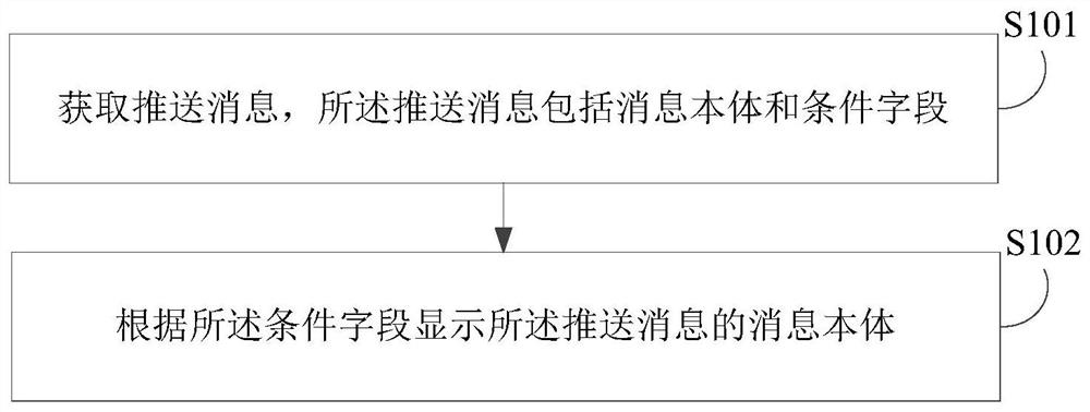 Push message display method and device