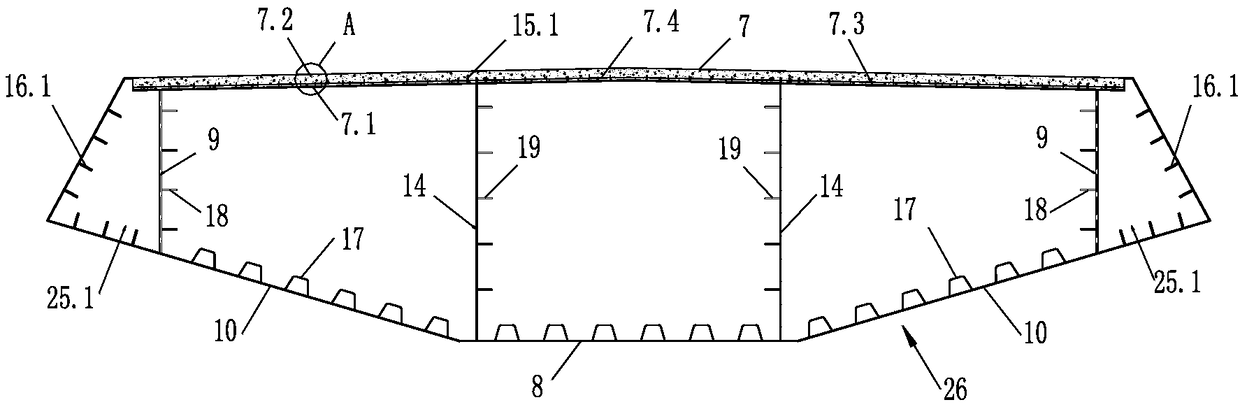 A cable-stayed bridge with steel-concrete steel shell combined girders with longitudinal ribs on top