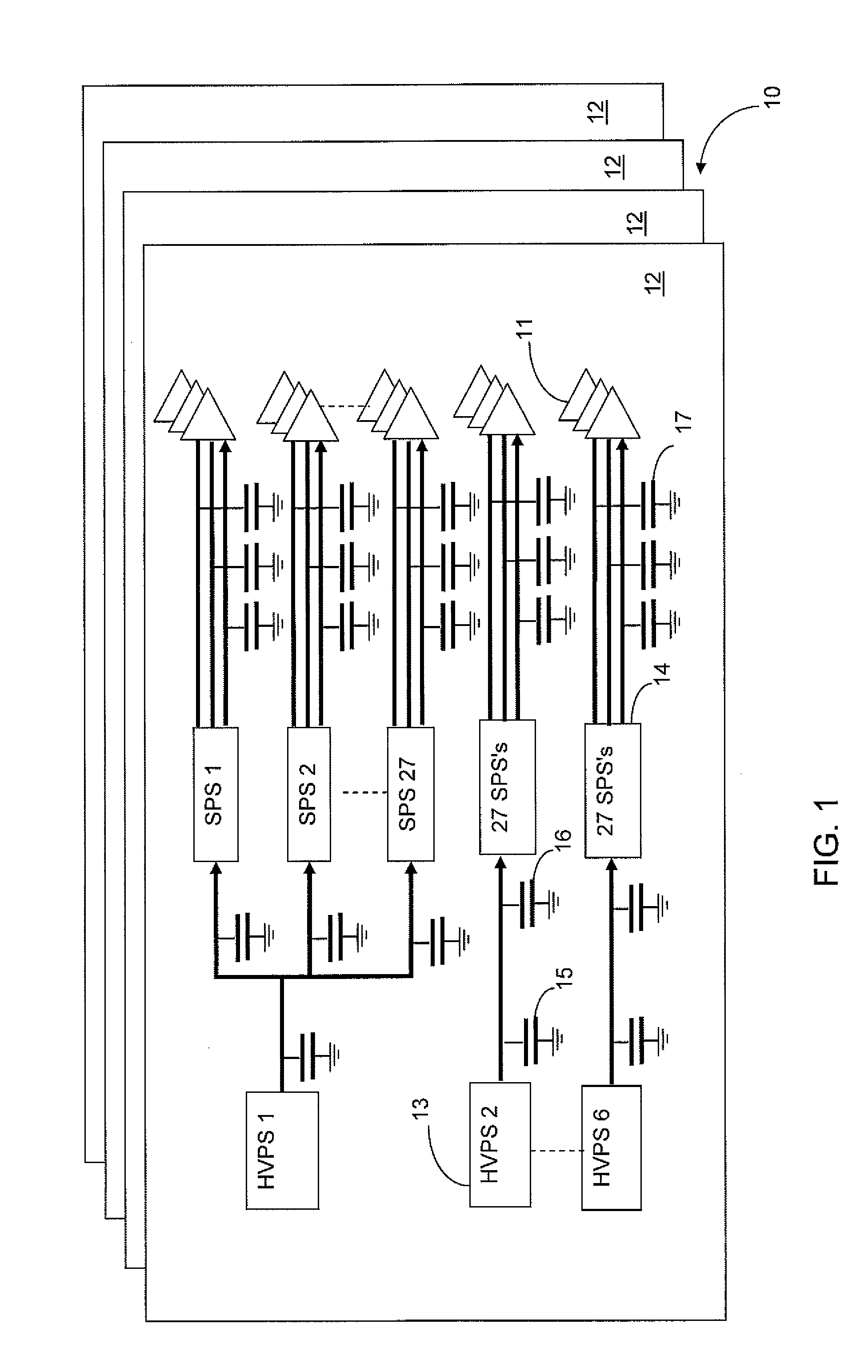 Power array for high power pulse load