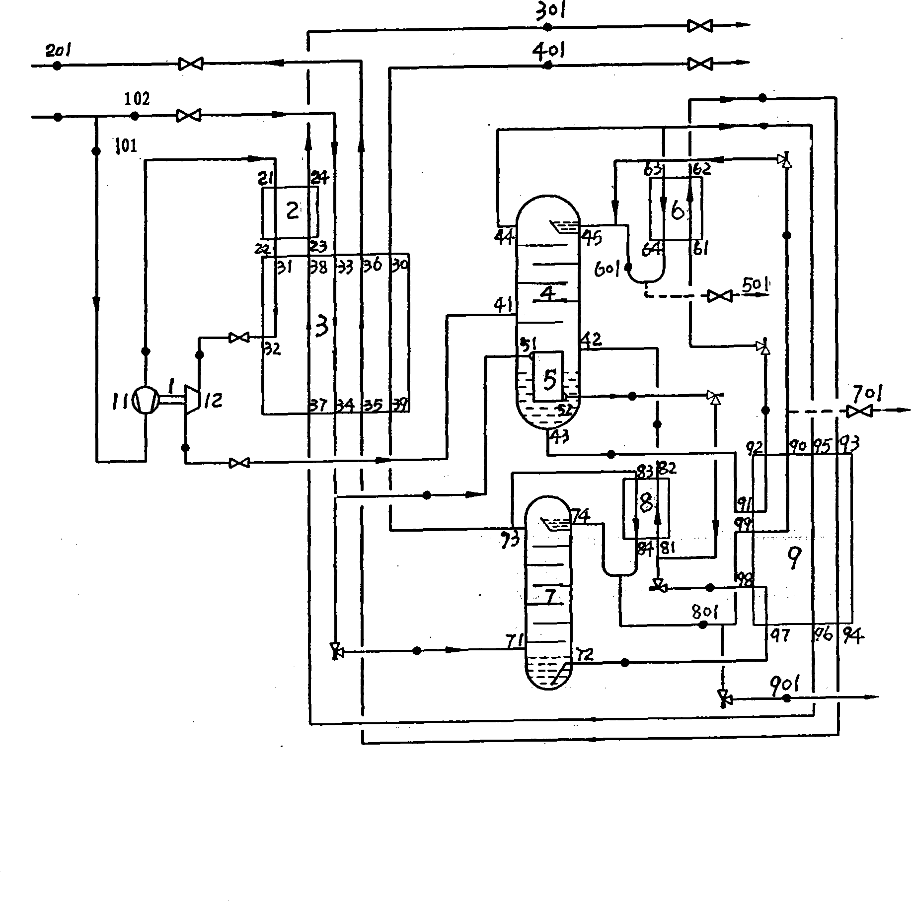 Apparatus and method for preparing pressure nitrogen gas with air separation