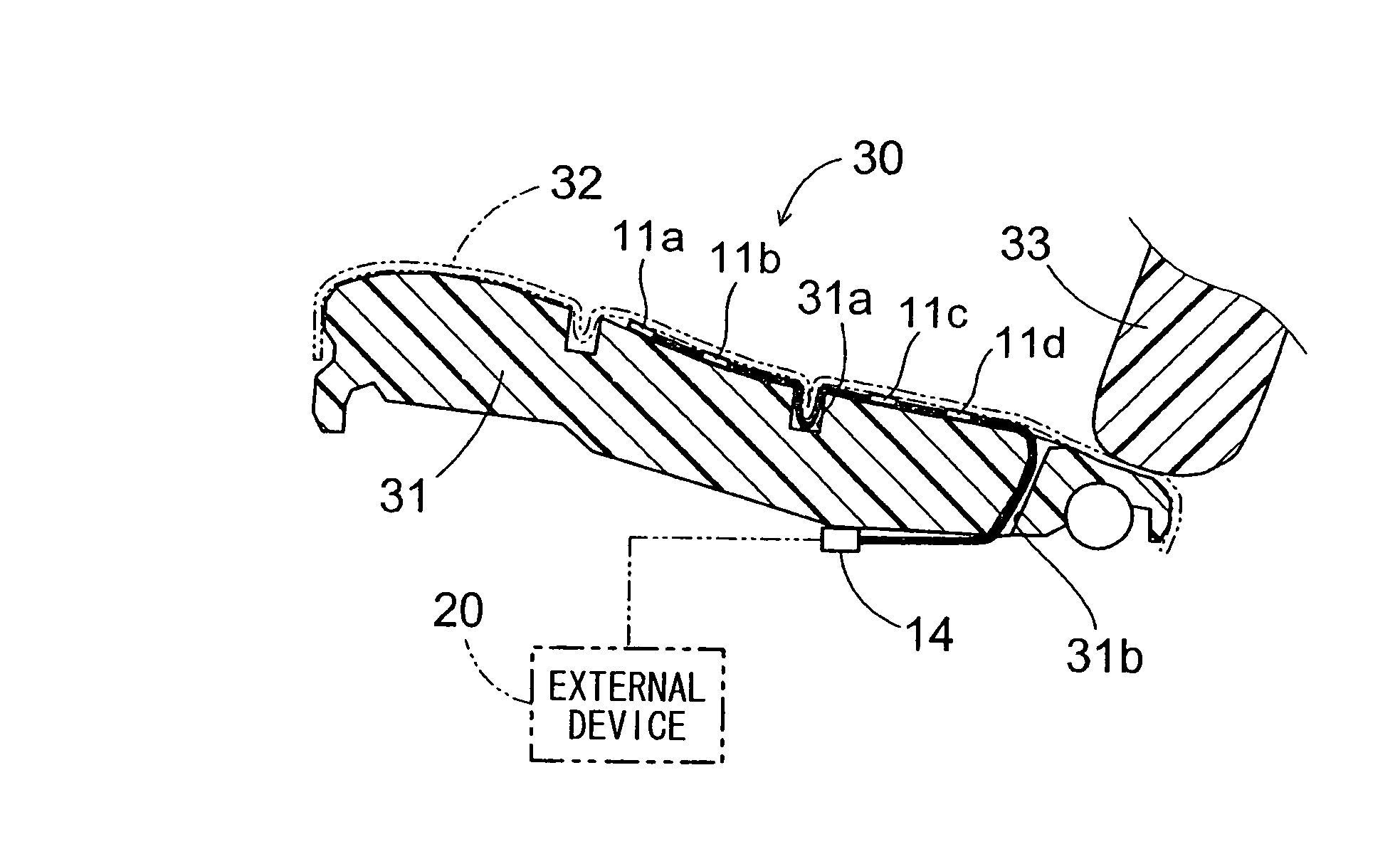 Occupant detection sensor including a bent portion and a stress absorbing portion and method of manufacturing the same