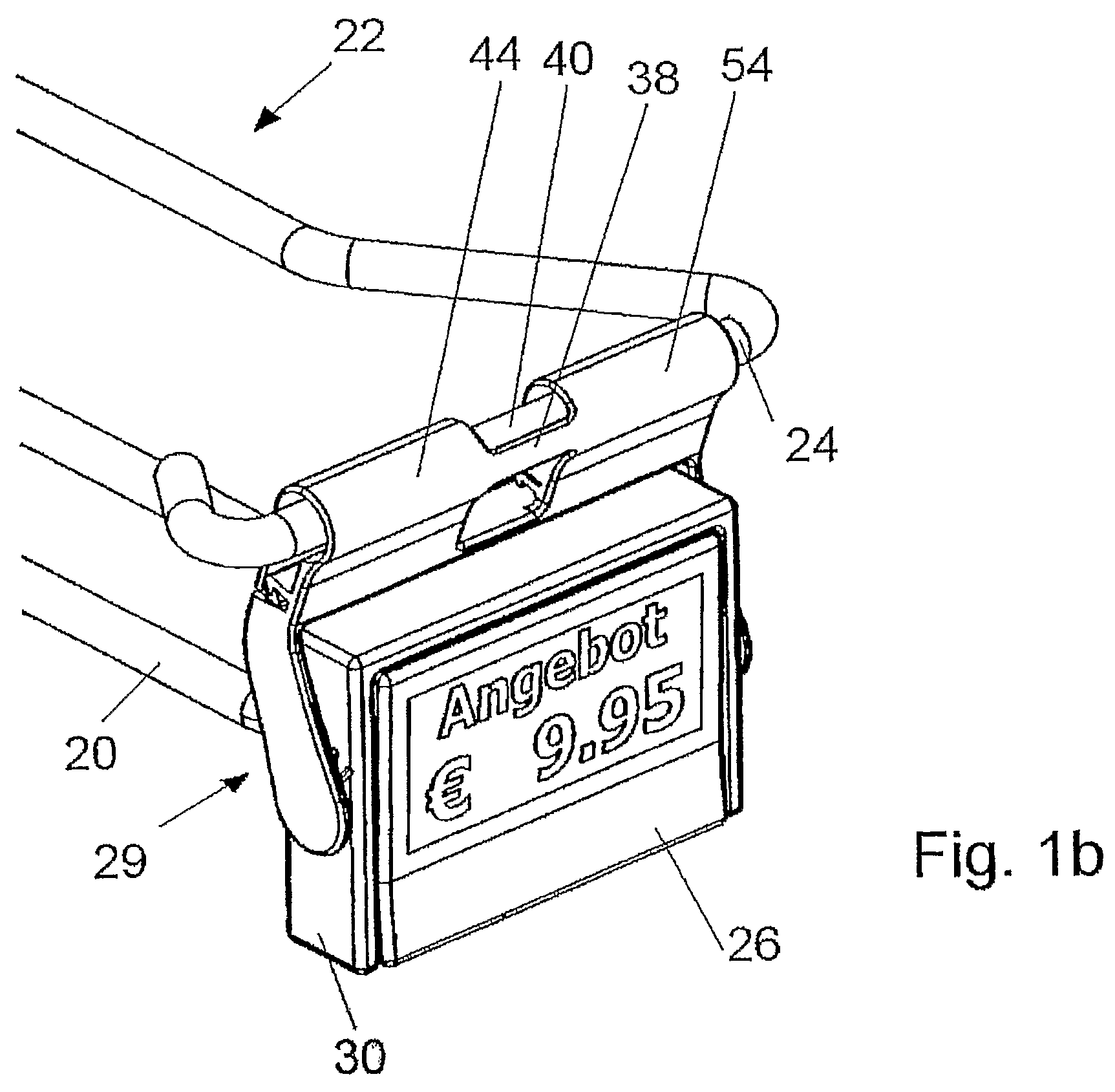 Adapter for attaching an electronic shelf label to a blister hook