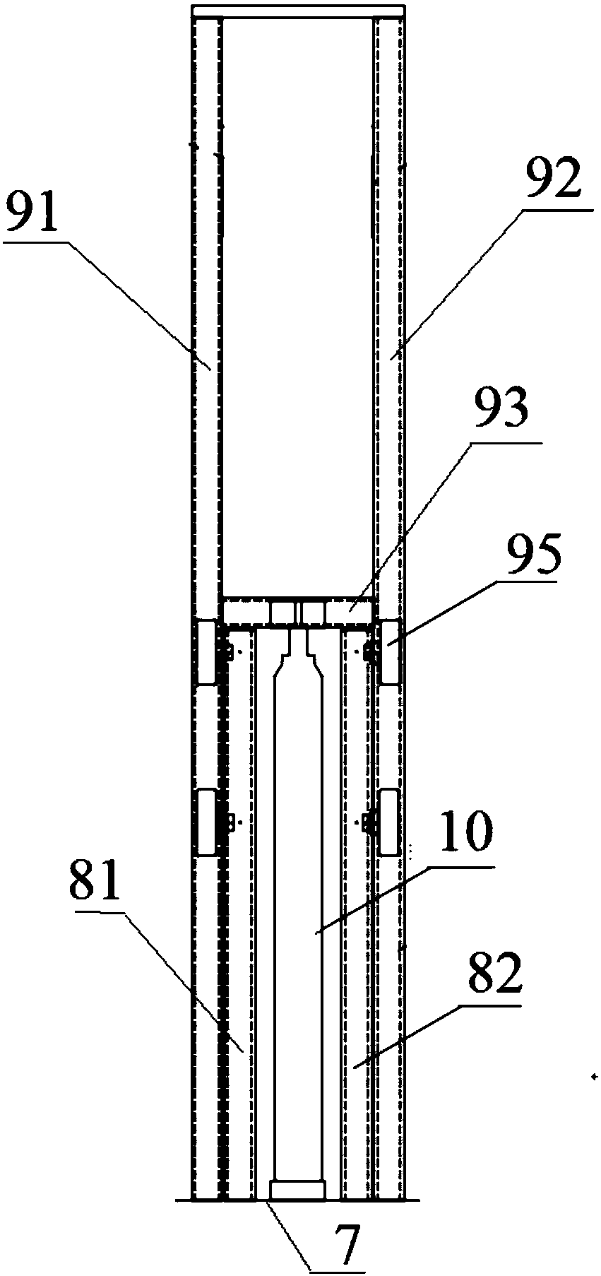 A lifting beam mechanism of a hoist used for cable laying in a tunnel