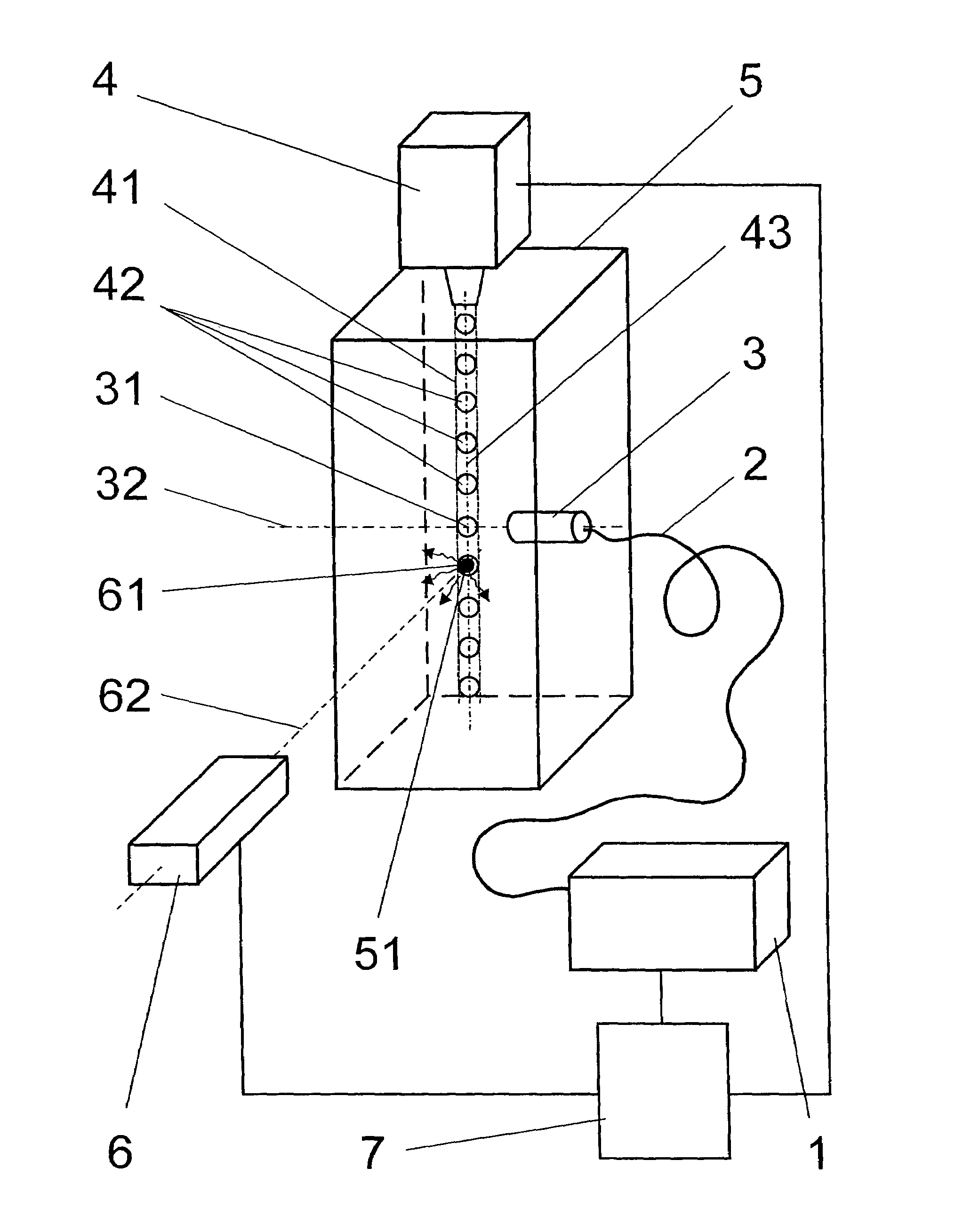Arrangement for the optical detection of a moving target flow for a pulsed energy beam pumped radiation